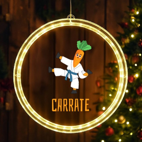 Carrate Carrot Lover Karate Coach Martial Artist LED Christmas Window Lights
