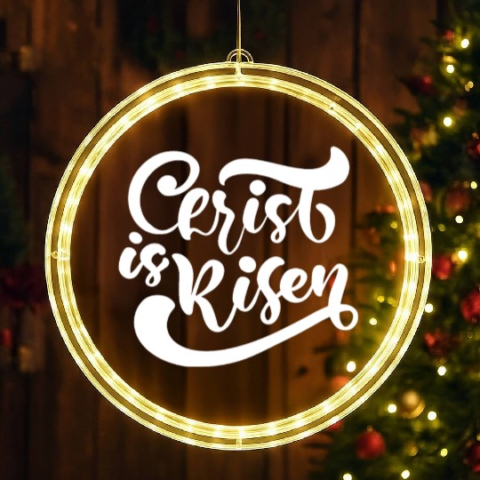 He Is Risen Religious Easter LED Christmas Window Lights