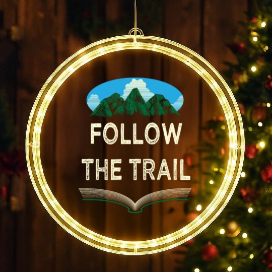 Follow the Trail Hiking Wildlife Hiker Outdoor Cam LED Christmas Window Lights