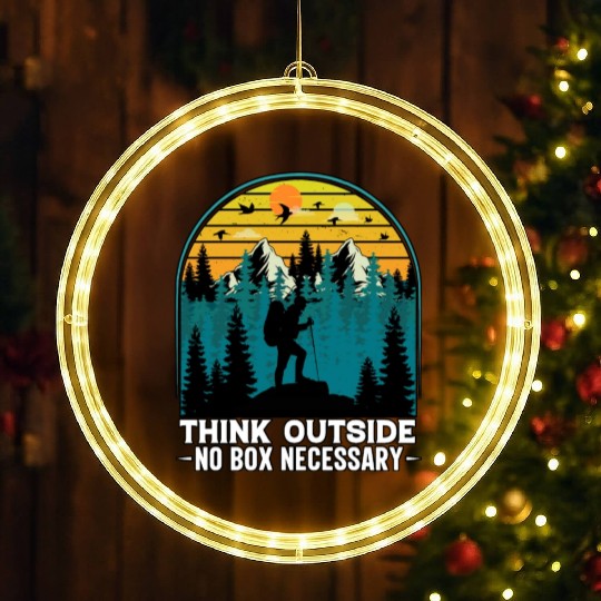 Think Outside No Box Hiking Nature Camping LED Christmas Window Lights
