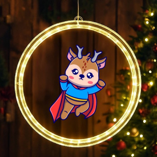 Cute super deer cartoon icon illustration gifts LED Christmas Window Lights