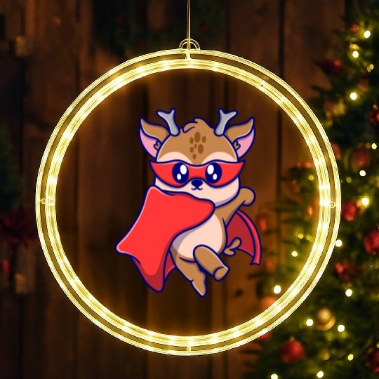 Cute super deer cartoon icon illustration gifts LED Christmas Window Lights