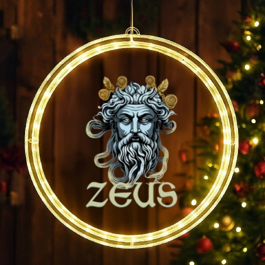 Greek God Zeus Greece Ancient Mythology LED Christmas Window Lights