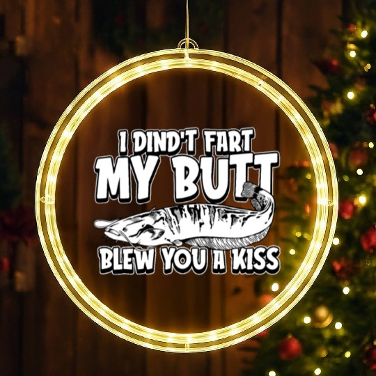 Catfish Fishing Humorous LED Christmas Window Lights