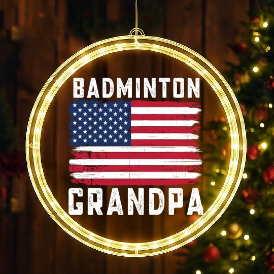 Badminton Grandpa American Flag July LED Christmas Window Lights