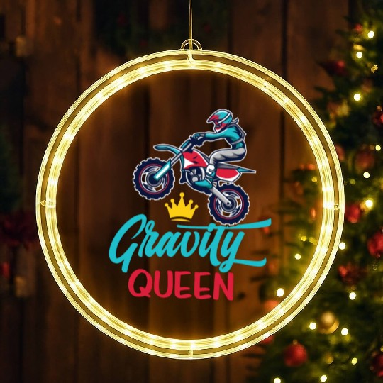 Motocross Gravity Queen LED Christmas Window Lights