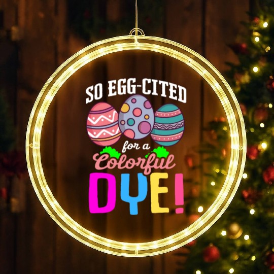 Easter Colorful Egg Dye Rabbit Egg Hunt LED Christmas Window Lights