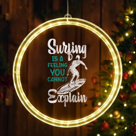 Surfer Surfer Boy Surfboard Nature LED Christmas Window Lights