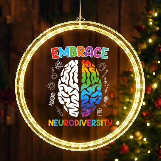 Autism Embrace Neurodiversity Autistics LED Christmas Window Lights