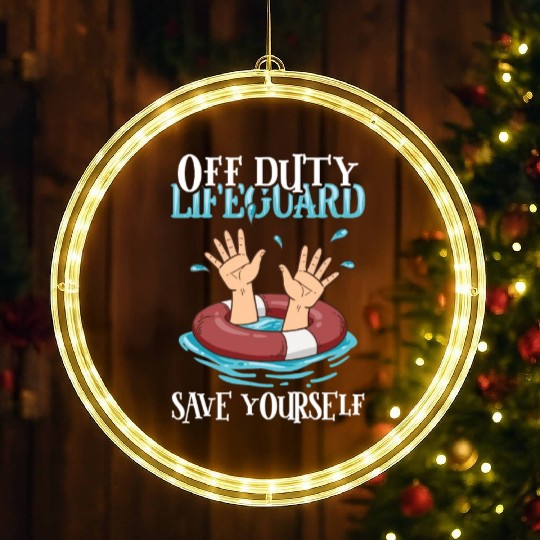 Swimmer Scuba Diving Lifeguard Water Sport LED Christmas Window Lights
