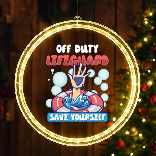 Swimmer Scuba Diving Lifeguard Water Sport LED Christmas Window Lights
