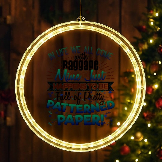 Scrapbooker Life Has Baggage Mine Patterned Paper LED Christmas Window Lights