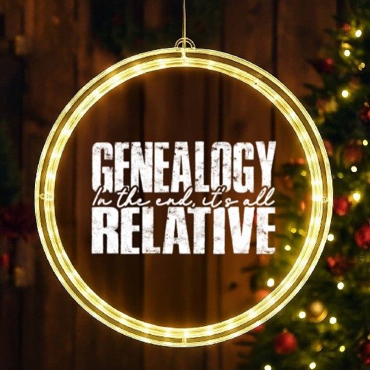 Genealogy Family Historian Ancestry Genealogist LED Christmas Window Lights