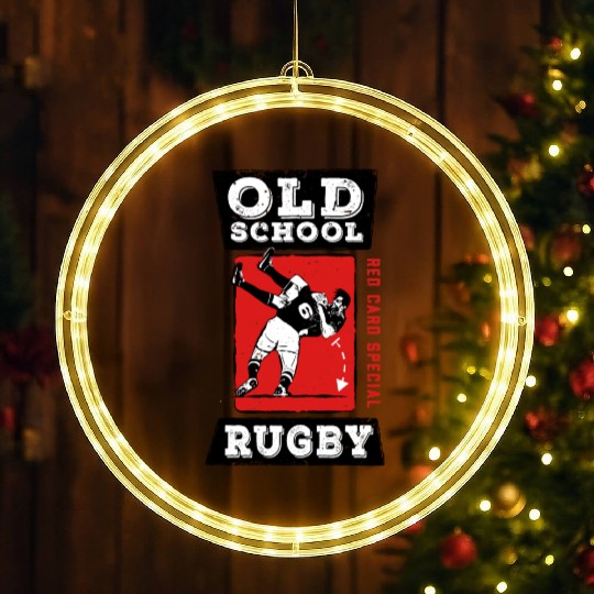 Old School Rugby Red Card Special LED Christmas Window Lights