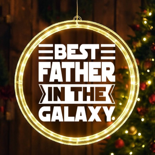 Best Father in The Galaxy Cool LED Christmas Window Lights