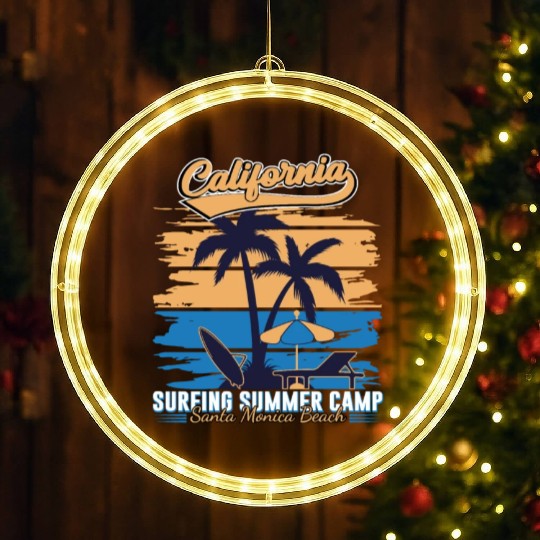 California Surfing Summer Camp LED Christmas Window Lights
