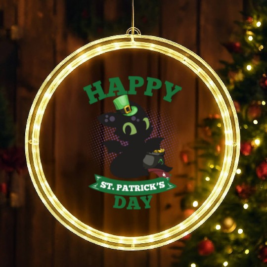 Happy St Patricks Day Toothless LED Christmas Window Lights
