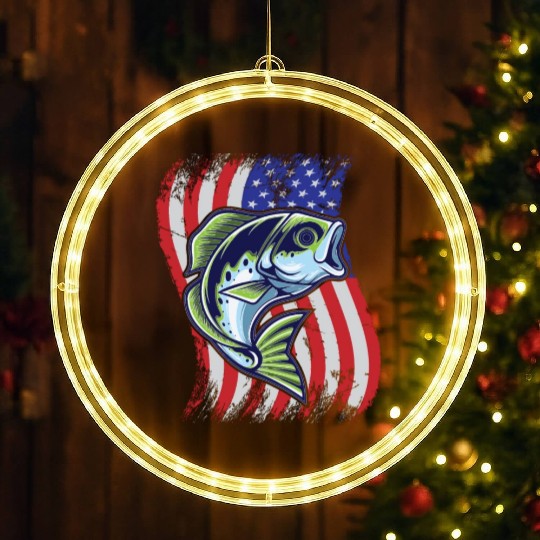 US Bass Fish LED Christmas Window Lights