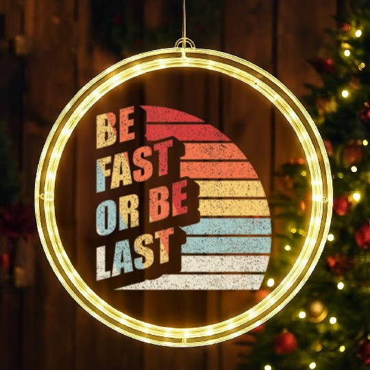 Fast Car Quote Drag Racing Gift Vintage Retro Rac LED Christmas Window Lights
