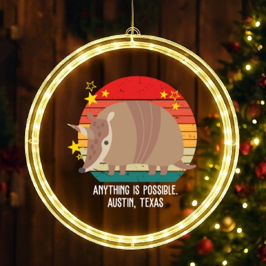 Anything Is Impossible. Austin, Texas Apparel LED Christmas Window Lights