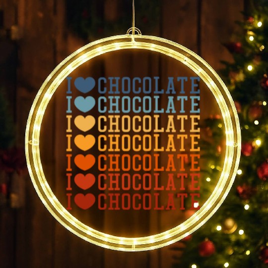 I Love Chocolate Retro Vintage LED Christmas Window Lights