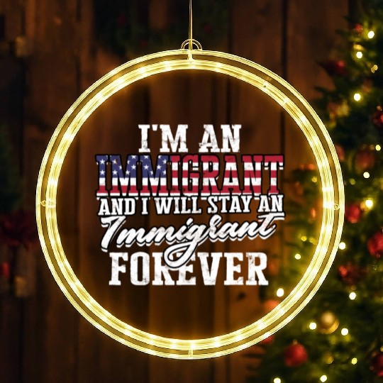 US Immigrant Indigenous USA Immigrants america LED Christmas Window Lights