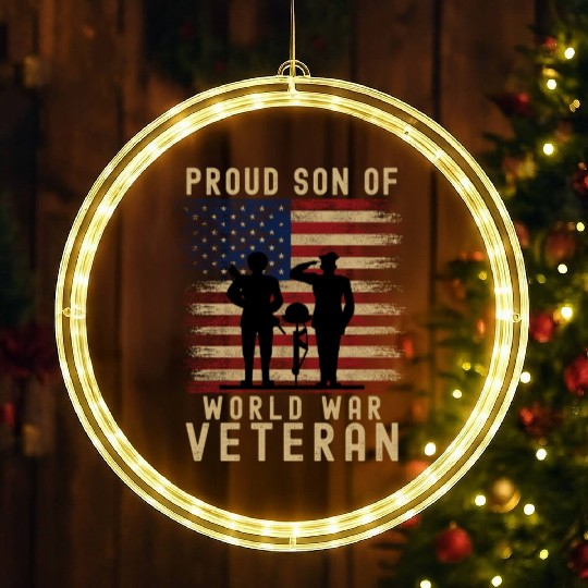 Proud Son of World War 2 Veteran LED Christmas Window Lights