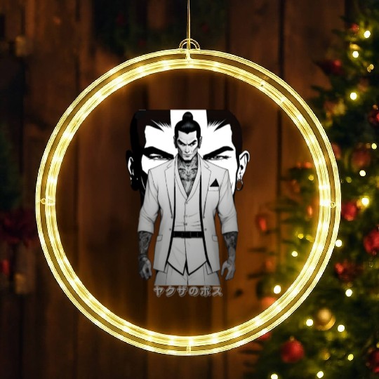 Yakuza Boss A Mafia Gangster From Japan Full of Ta LED Christmas Window Lights