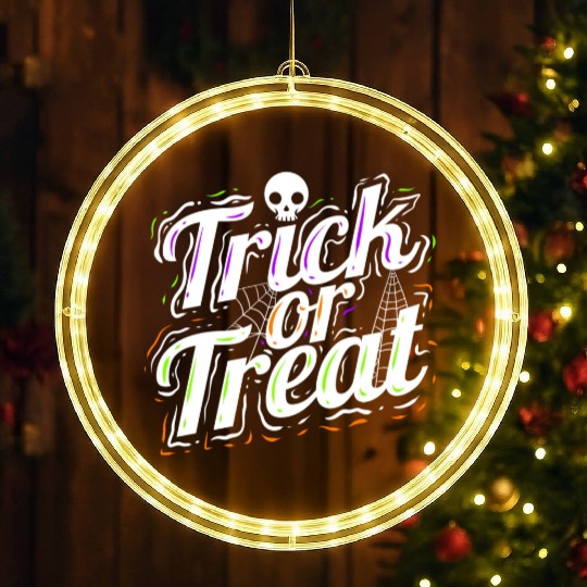 Trick Or Treat Spiderweb Halloween LED Christmas Window Lights