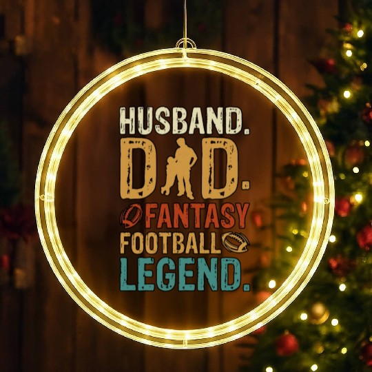 Husband Dad Fantasy Father's Day Fantasy Football LED Christmas Window Lights
