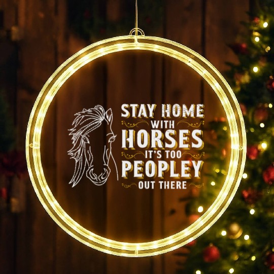 Horse Riding Equestrian Horses Lover Pony Design LED Christmas Window Lights