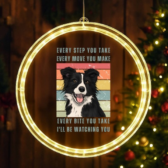 Every Bite You Take - Border Collie LED Christmas Window Lights