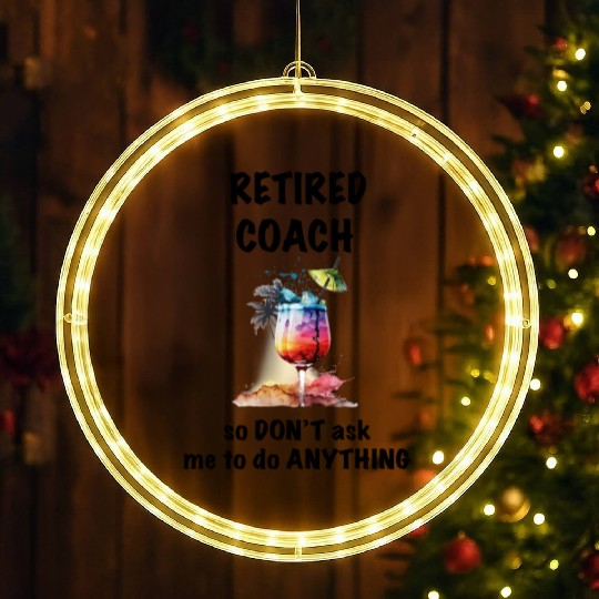 Retired Coach Vacation Tropical Cocktail Umbrella LED Christmas Window Lights
