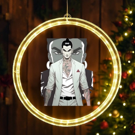 Japan Yakuza Greeny Face LED Christmas Window Lights