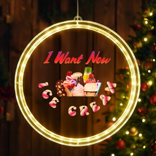 Sweet Gift for Ice Cream Lovers in the Summer Day LED Christmas Window Lights
