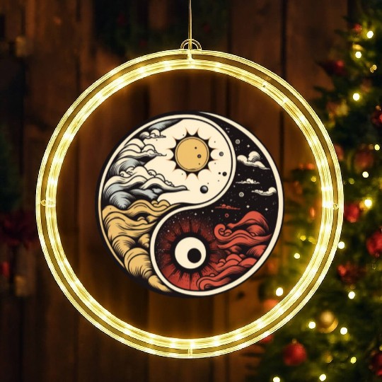 Sun and moon yin yang LED Christmas Window Lights