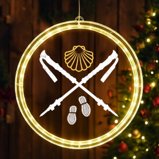 Camino De Santiago Way Of St. James Pilgrims LED Christmas Window Lights