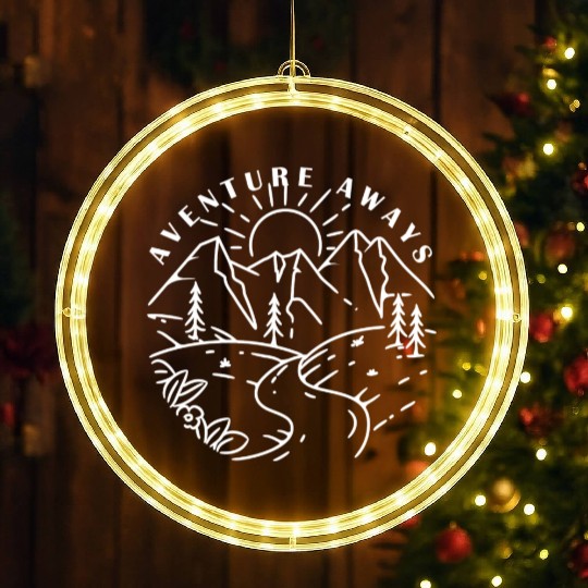 Mountains Nature Adventure Outdoor LED Christmas Window Lights