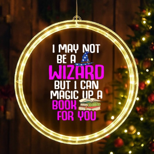 Librarian Bookworm Book Nerd Reading Library LED Christmas Window Lights