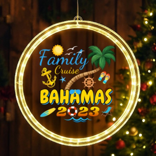 Family Cruise Bahamas 2023 Matching Group Summer LED Christmas Window Lights