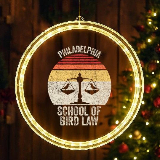 Vintage Retro Philadelphia School Of Bird Law Funn LED Christmas Window Lights