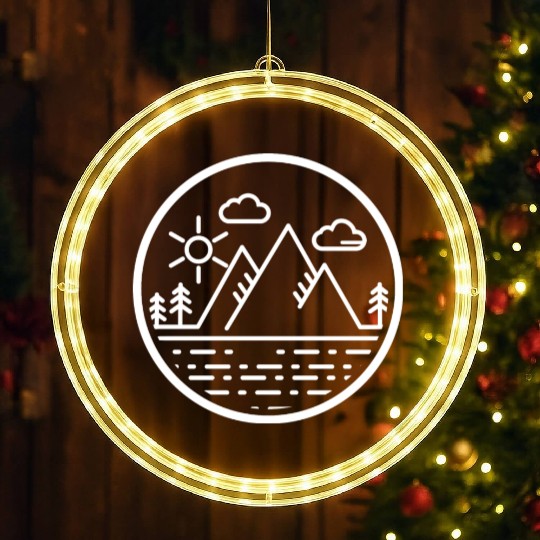 Mountains Nature Adventure Outdoor LED Christmas Window Lights
