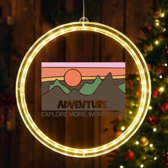 Mountains Nature Adventure Outdoor LED Christmas Window Lights