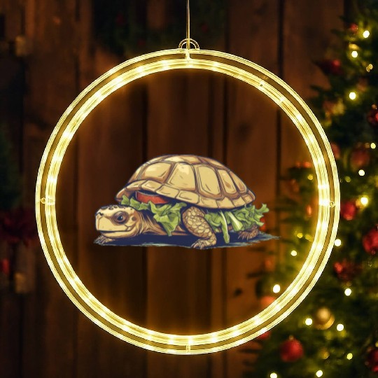 Turtle Sandwich Sticker n' LED Christmas Window Lights Version