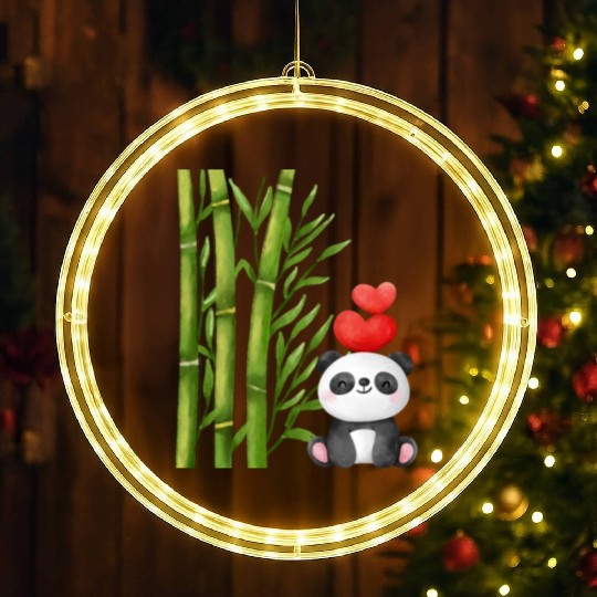 Bamboo Panda LED Christmas Window Lights