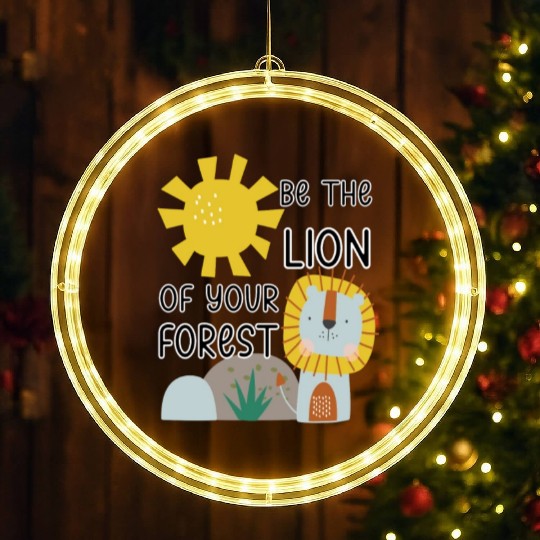 Be the lion in your forest cute lion with sun LED Christmas Window Lights