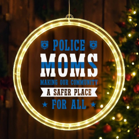 Police Mothers Day Cop Officer Law Enforcement LED Christmas Window Lights