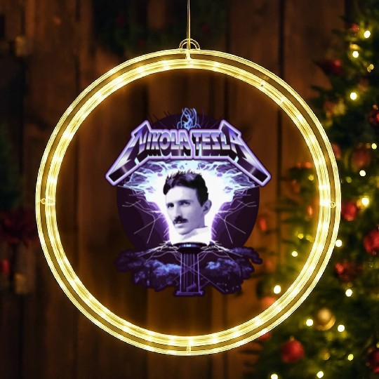 Nikola Tesla Heavy Metal Electricity by gnarly LED Christmas Window Lights