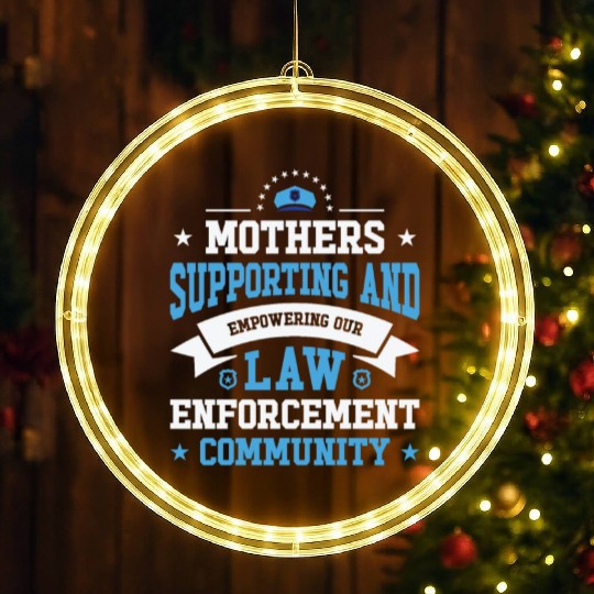 Police Mothers Day Cop Officer Law Enforcement LED Christmas Window Lights