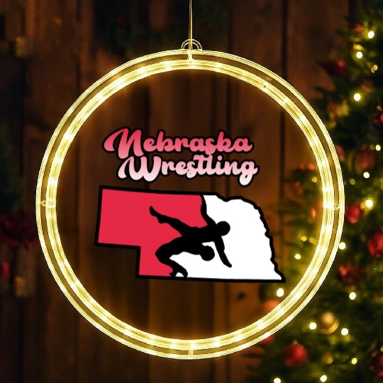 Nebraska Wrestling (State Colors) LED Christmas Window Lights